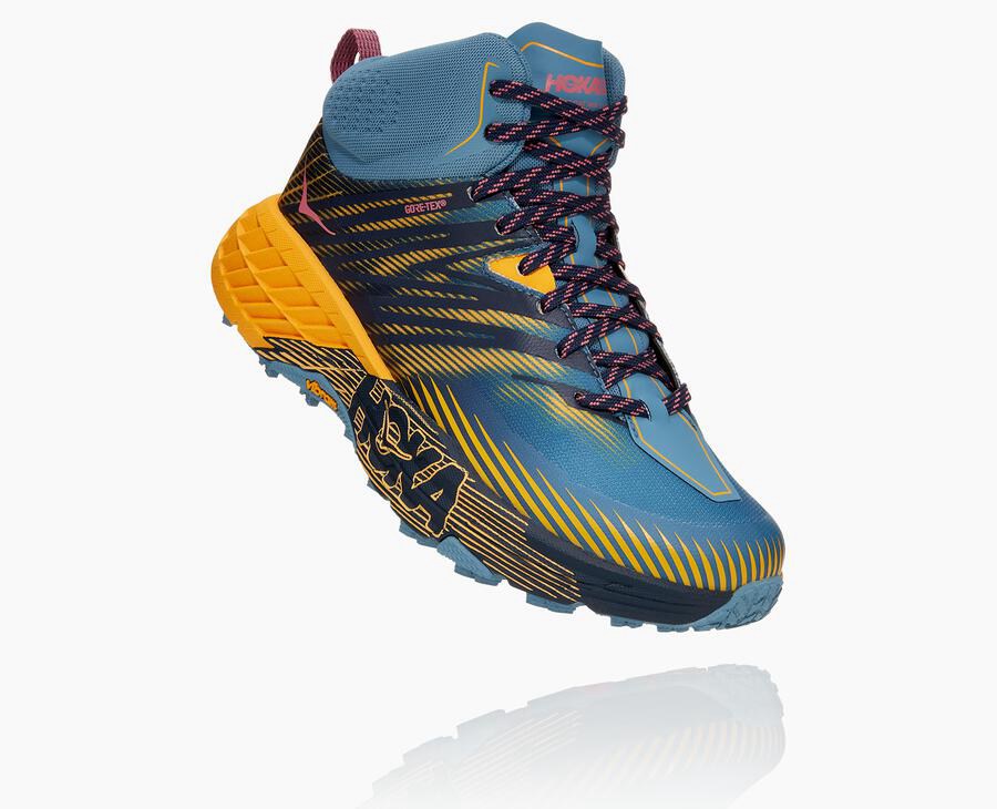 Hoka One One Trail Schoenen Dames - Speedgoat Mid Gore-Tex 2 - Blauw - MZ1397805